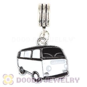 Platinum Plated Alloy Enamel European Bus Charms Wholesale 