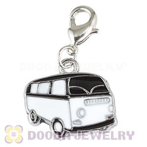Platinum Plated Alloy Enamel European Jewelry Bus Charms Wholesale