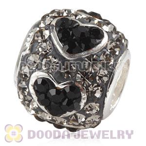  925 Sterling Silver Heart Charm Beads With Austrian Crystal Wholesale 