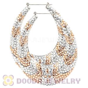76X90mm Basketball Wives Bamboo Crystal Hoop Earrings Wholesale