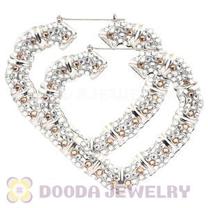 85X90mm Basketball Wives Bamboo Crystal Heart Earrings Wholesale