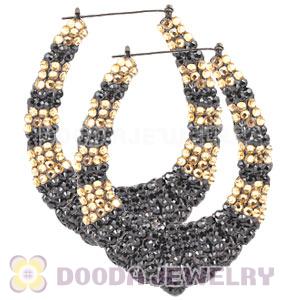 60X80mm Basketball Wives Bamboo Crystal Water Drop Earrings 