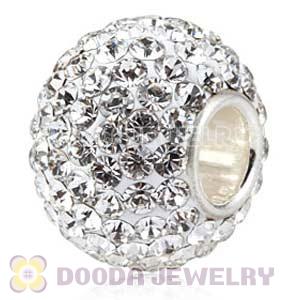10X13 Big Charm Beads with 130pcs Austrian Crystal in 925 Sterling Silver Single Core