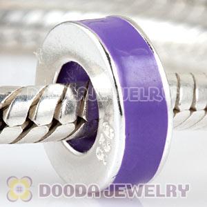 925 Sterling Silver Enamel Purple Charms Beads For Bracelets