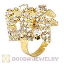 Wholesale Unisex Gold Plated Crystal Finger Ring