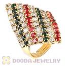 Wholesale Unisex Gold Plated Diamond Crystal Ring