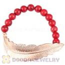 Red Coral Feather Beaded Bracelets Wholesale