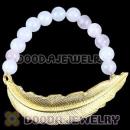 Pink Agate Feather Beaded Bracelets Wholesale