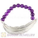 Purple Agate Feather Beaded Bracelets Wholesale