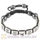 Handmade London 2012 Olympics Badminton Square Alloy Bracelets With Hematite