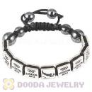 Handmade London 2012 Olympics Beach Volleyball Square Alloy Bracelets With Hematite