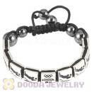 Handmade London 2012 Olympics Beach Volleyball Square Alloy Bracelets With Hematite