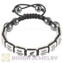 Handmade London 2012 Olympics Cycling BMX Square Alloy Bracelets With Hematite