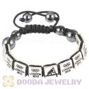 Handmade London 2012 Olympics Canoe Sprint Square Alloy Bracelets With Hematite