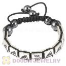 Handmade London 2012 Olympics Canoe Sprint Square Alloy Bracelets With Hematite