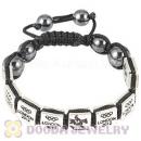 Handmade London 2012 Olympics Equestrian Eventing Square Alloy Bracelets With Hematite