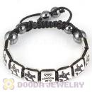 Handmade London 2012 Olympics Equestrian Eventing Square Alloy Bracelets With Hematite