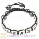 Handmade London 2012 Olympics Fencing Square Alloy Bracelets With Hematite