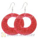 Basketball Wives Pink Crystal Circle Bamboo Hoop Earrings Cheap