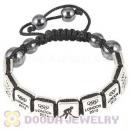 Handmade London 2012 Olympics Hockey Square Alloy Bracelets With Hematite