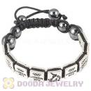 Handmade London 2012 Olympics Judo Square Alloy Bracelets With Hematite
