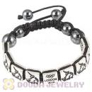 Handmade London 2012 Olympics Judo Square Alloy Bracelets With Hematite