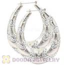 76X90mm Basketball Wives Bamboo Crystal Hoop Earrings Wholesale