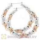 90mm Basketball Wives Bamboo Crystal Hoop Earrings Wholesale
