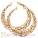 90mm Basketball Wives Bamboo Crystal Hoop Earrings