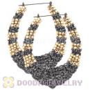 60X80mm Basketball Wives Bamboo Crystal Water Drop Earrings