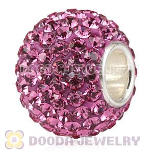 10X13 Big Charm Beads With 130pcs Rose Austrian Crystal 925 Silver Core