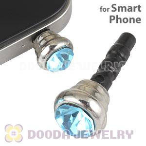 Earphone Jack Plug Accessory With Cyan Crystal For Smart Phone Wholesale 