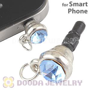 Earphone Jack Plug Accessory With Blue Crystal For Smart Phone Wholesale 