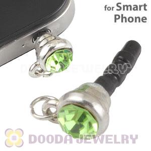 Earphone Jack Plug Accessory With Lime Crystal For Smart Phone Wholesale 
