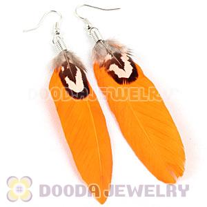Fashion White Tibetan Jaderic Bohemia Styles Feather Earrings