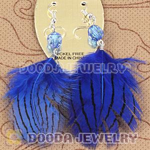 Fashion Black Tibetan Jaderic Indianstyles Feather Earrings