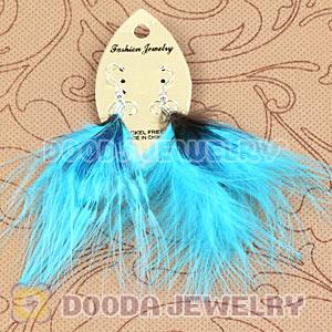 Wholesale Green Tibetan Jaderic Bohemia Styles Shagginess Feather Earrings