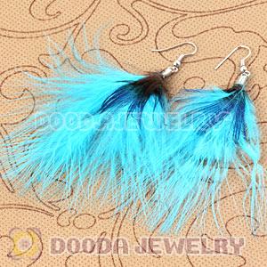 Wholesale Green Tibetan Jaderic Bohemia Styles Shagginess Feather Earrings