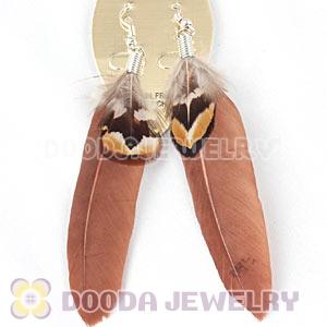 Cheap Grizzly Feather Earrings With Alloy Fishhook Wholesale