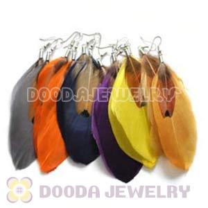 120 Pair Per Bag Mix Color Rooster Bohemia Feather Earrings Wholesale 