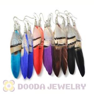120 Pair Per Bag Mix Color Indian Style Rooster Feather Earrings Wholesale 