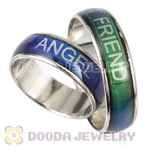 Mix Size Unisex Silver Plated Change Color Finger Ring With Word Design  