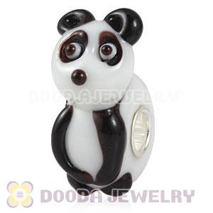 Handmade European Pookie Panda Glass Beads In 925 Silver Core Wholesale