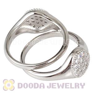 Unisex Platinum Plated Stackable Finger Ring With Austrian Crystal