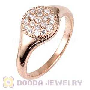 Unisex Rose Gold Plated Stackable Finger Ring With Austrian Crystal