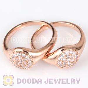 Unisex Rose Gold Plated Stackable Finger Ring With Austrian Crystal