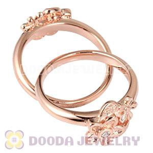 Rose Gold Plated Stackable He Loves Me Ring With Austrian Crystal