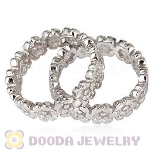 Unisex Platinum Plated Stackable Darling Daisies Ring Wholesale
