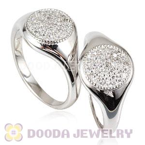 Unisex Platinum Plated Stackable Finger Ring With Austrian Crystal