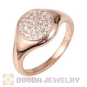 Unisex Rose Gold Plated Stackable Finger Ring With Austrian Crystal